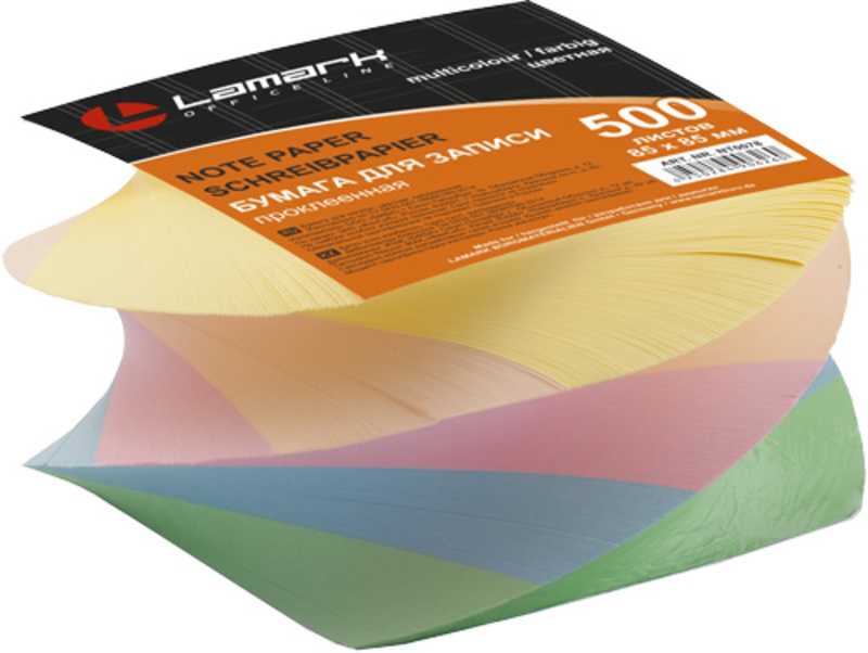 Блок 85*85 LAMARK  500л., 5цв. Спираль пастель, на склейке (NT0078)(1/16)