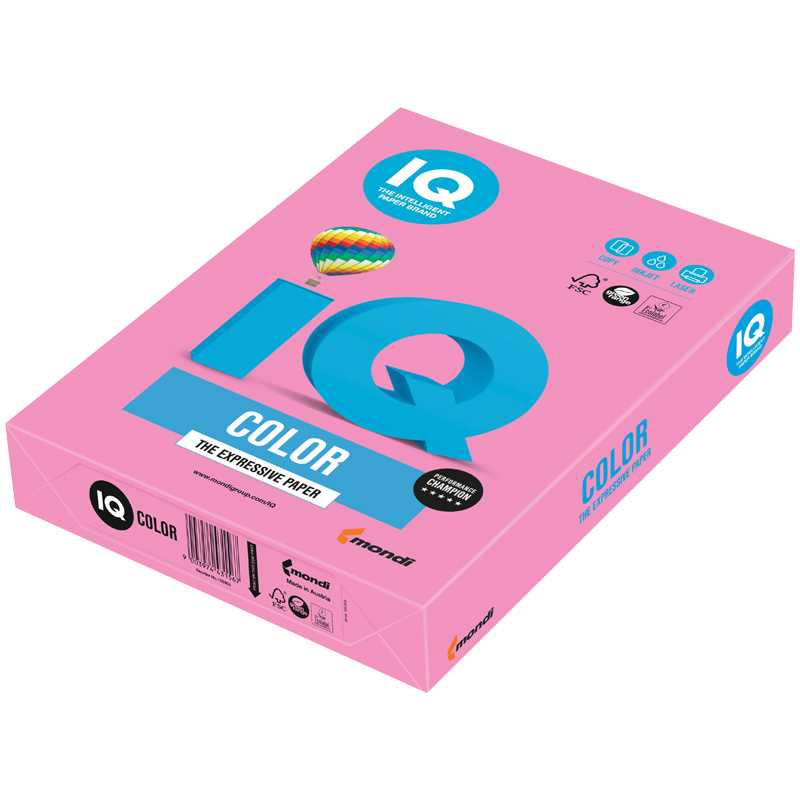 Бумага цвет. А4 80г/м2 500л. IQ Color neon розовый неон (NEOPI)(1/5)