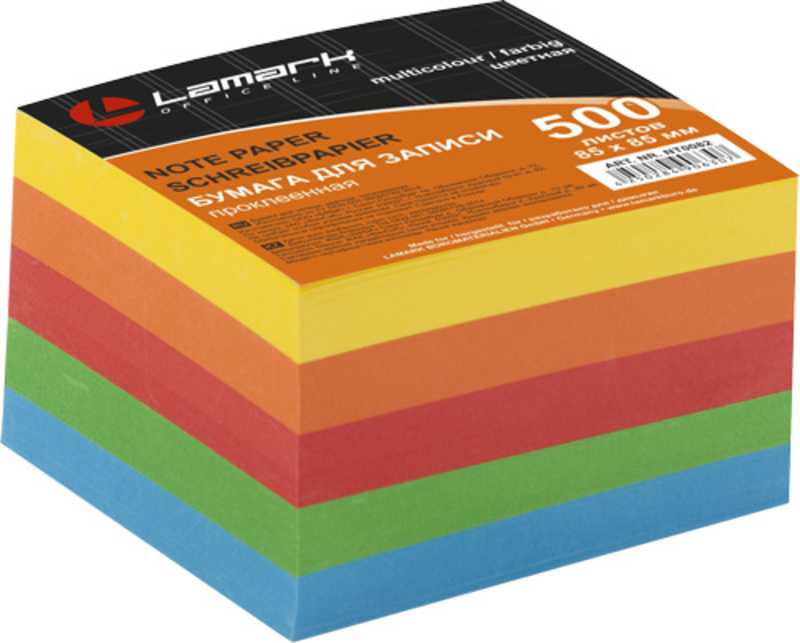 Блок 85*85 LAMARK  500л., 5цв., интенсив, на склейке (NT0082)(1/18)