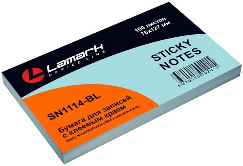 Блок 76*127 LAMARK 100л., клейкий, голубая пастель (SN1114-BL)(1/12/144)