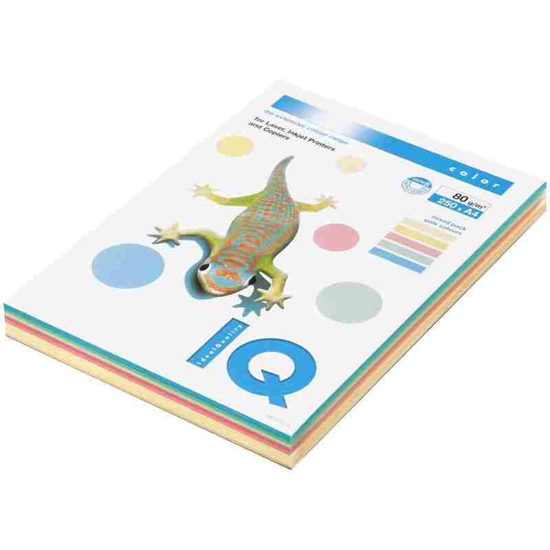 Бумага цвет. А4 80г/м2 250л. IQ Color Mixed Packs Pastell  5цветов (RB01)(1/9)