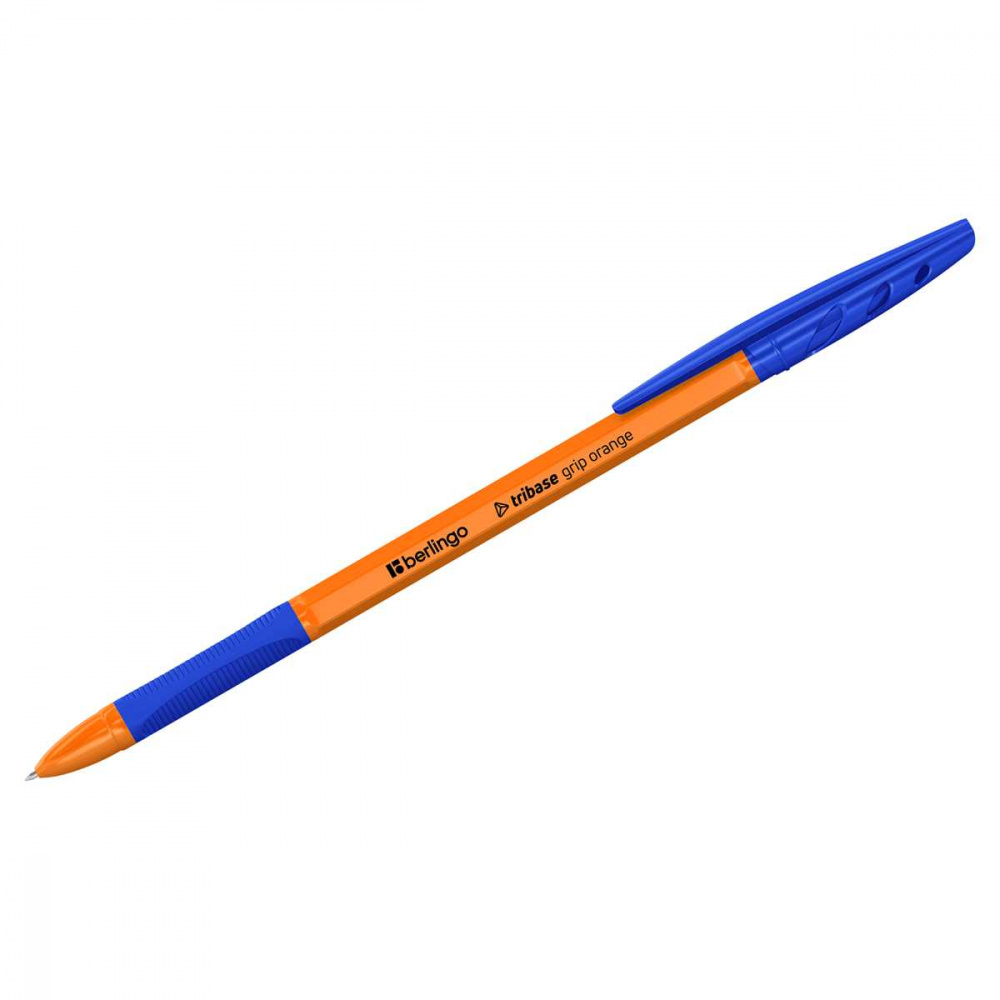 Ручка шарик. Berlingo Tribase grip orange 0,7мм грип, синяя (CBp_70960)(1/50/500)