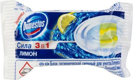 Средство для туалета запасной блок Domestos  40г  3 в 1 Лимон твердый (1/24)