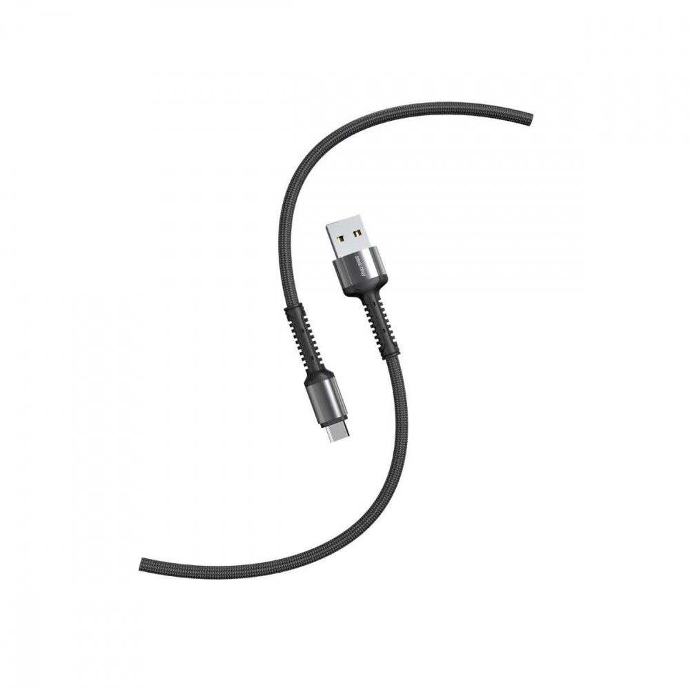 Кабель Smartbuy S26 USB - micro-USB 3A output нейлон.оплетка, 1м черный (iK-12-S26bg)(1)