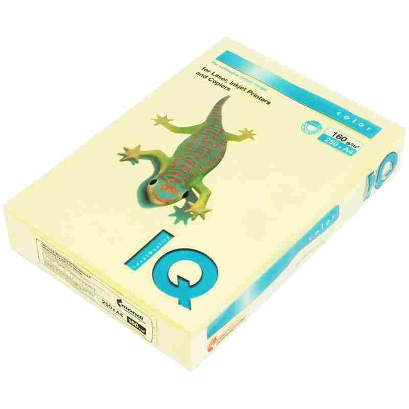 Бумага цвет. А4 160г/м2 250л. IQ Color pale жёлтый (YE23)(1/5)