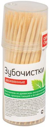 Зубочистки OfficeClean 100шт.  деревянные в баночке (258862)(1/12)PS
