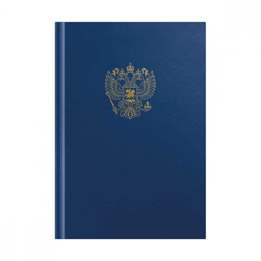 Книга учета А4 96л. OfficeSpace 200*290мм бумвинил, тв.обл., с гербом, офс., клетка, синий (315594)(1/10)